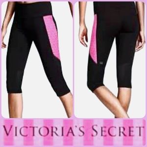 Victoria's Secret Black/Pink Knockout Capris